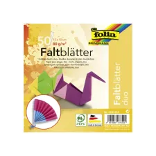 Vouwblaadjes Folia 80gr 15x15cm 50 vel 2-zijdig 10 duo kleuren