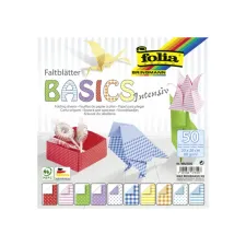 Vouwblaadjes Folia 80gr 20x20cm 50 vel 2-zijdig 10 basics designs