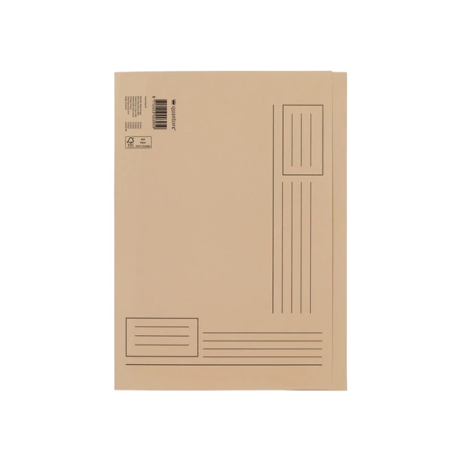 Vouwmap Quantore A4 ongelijke zijde 250gr beige