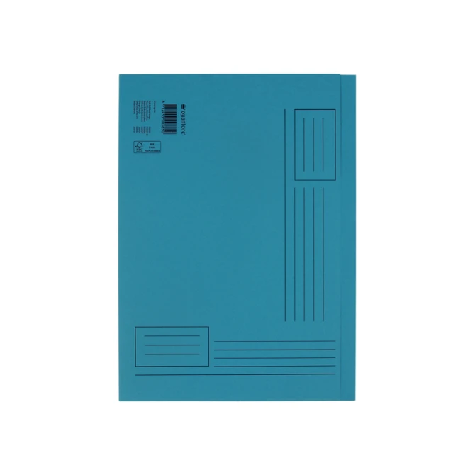 Vouwmap Quantore A4 ongelijke zijde 250gr blauw