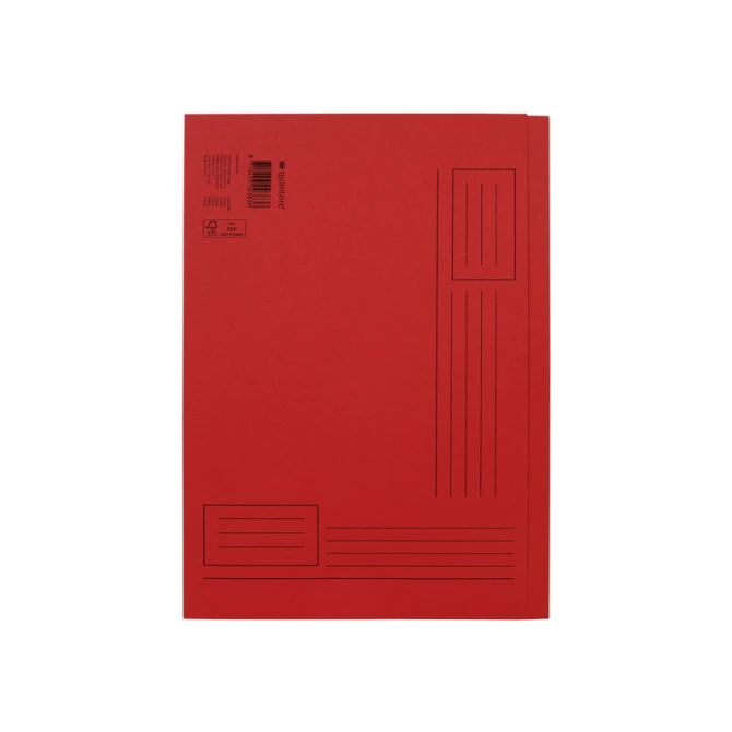 Vouwmap Quantore A4 ongelijke zijde 250gr rood