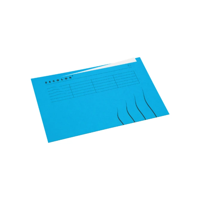 Vouwmap Secolor met tabrand A4 100% gerecycled karton 250gr Blauw