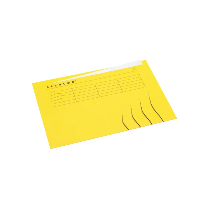 Vouwmap Secolor met tabrand A4 100% gerecycled karton 250gr Geel
