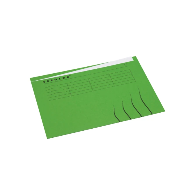 Vouwmap Secolor met tabrand A4 100% gerecycled karton 250gr Groen