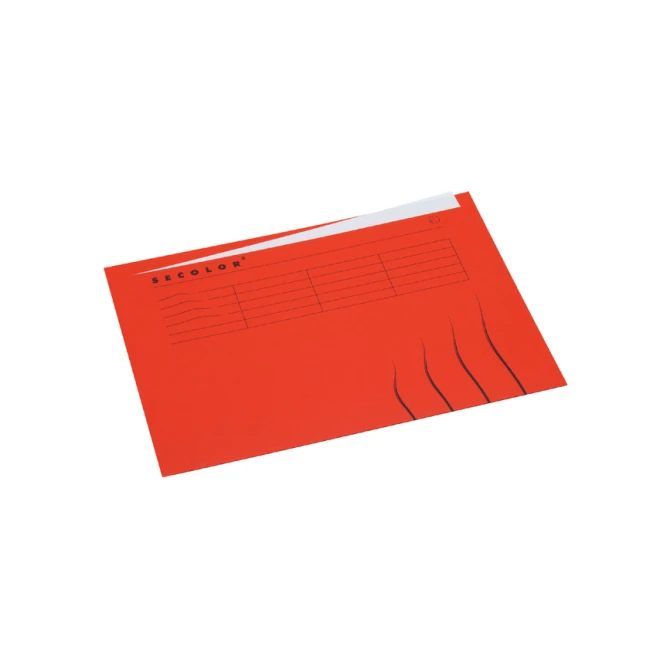 Vouwmap Secolor met tabrand A4 100% gerecycled karton 250gr Rood