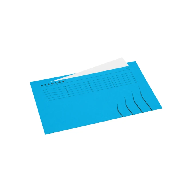 Vouwmap Secolor met tabrand Folio 100% gerecycled karton 250gr Blauw