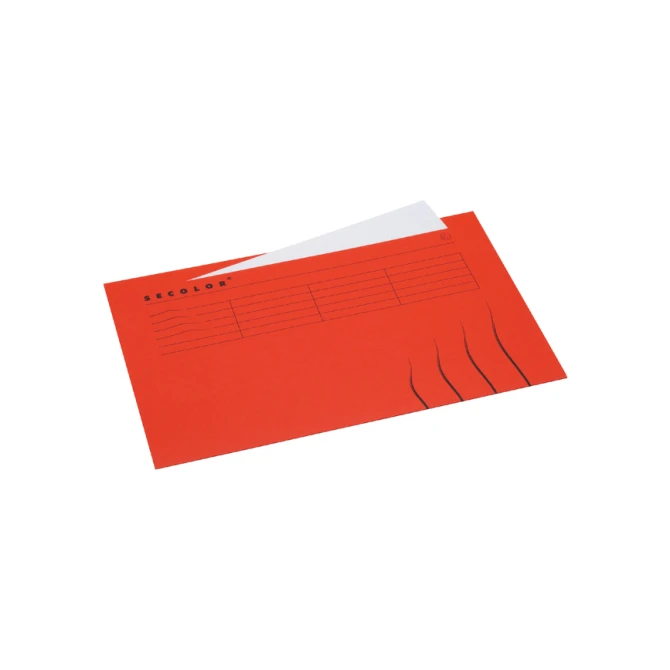 Vouwmap Secolor met tabrand Folio 100% gerecycled karton 250gr rood