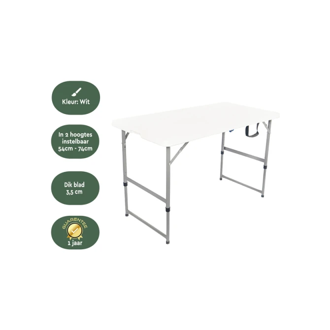 Vouwtafel BRASQ 120x60x74cm FC120 wit