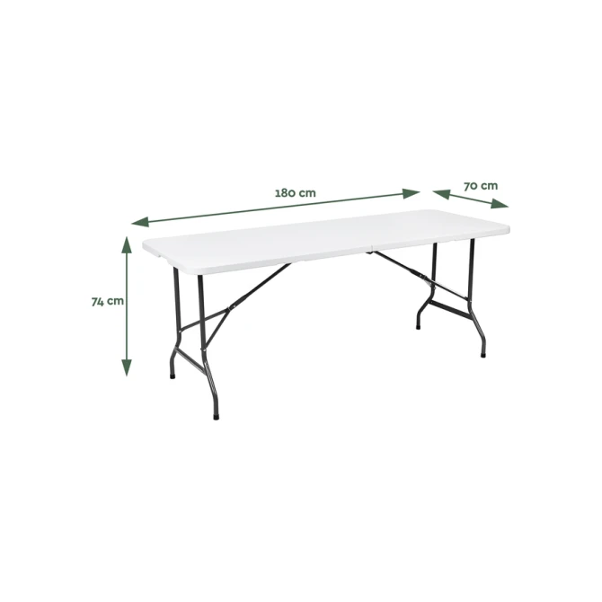 Vouwtafel BRASQ 180x70x74cm FT180 wit