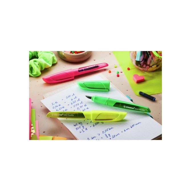 Vulpen STABILO Easybuddy medium neon roze blister à 1 stuk