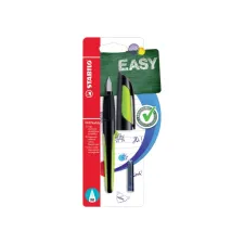 Vulpen STABILO Easybuddy rechtshandig M zwart/lime blister à 1 stuk
