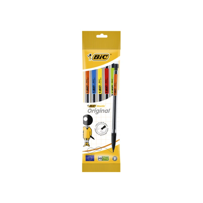 Vulpotlood Bic Matic Original HB 0.7mm assorti zak à 5 stuks