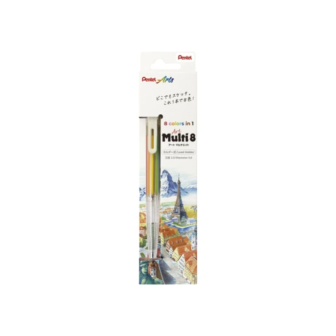Vulpotlood Pentel XPH804 2.0mm multi 8 kleuren