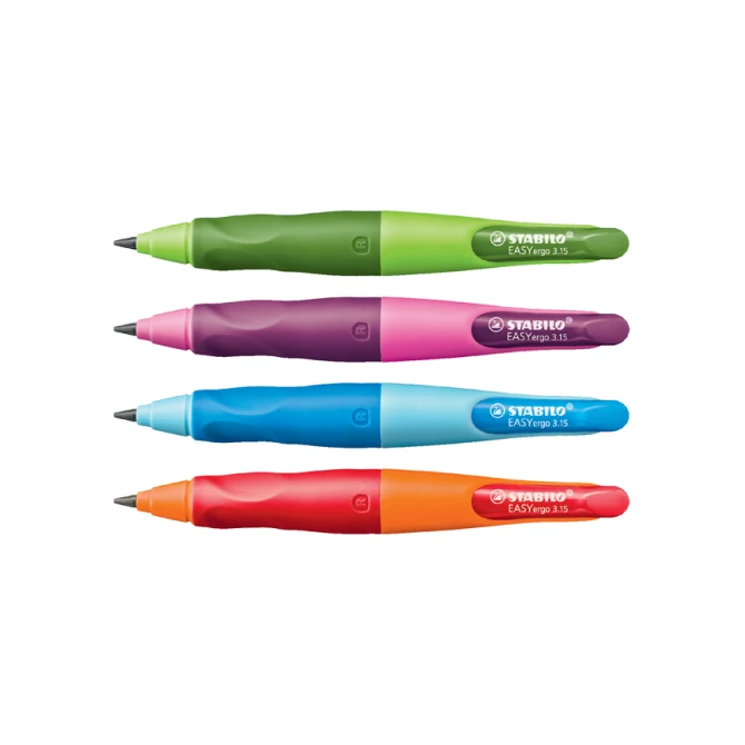 Vulpotlood STABILO Easyergo HB 3.15mm rechtshandig roze/lila incl puntenslijper blister à 1 stuk