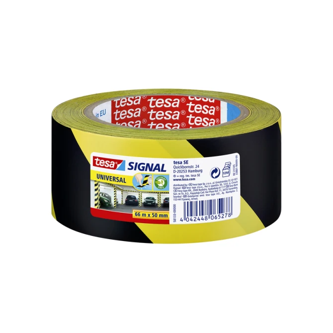 Waarschuwings- en markeringstape tesa® Signal Universal 66mx50mm geel/zwart