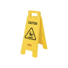 Waarschuwingsbord Rubbermaid tweezijdig meertalig 64cm geel