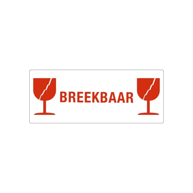 Waarschuwingsetiket IEZZY glas breekbaar 150mmx60mm 500 stuks