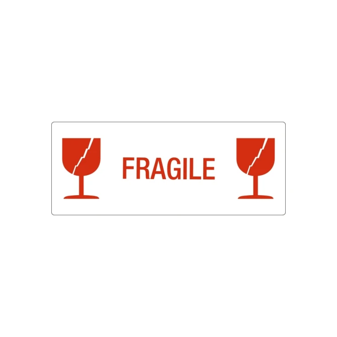 Waarschuwingsetiket IEZZY glas fragile 150mmx60mm 500 stuks