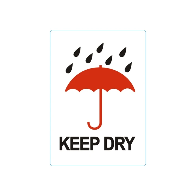 Waarschuwingsetiket IEZZY keep dry 74mmx105mm 500 stuks