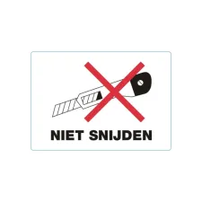 Waarschuwingsetiket IEZZY niet snijden 105x74mm 500 stuks