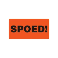 Waarschuwingsetiket IEZZY spoed 80mmx40mm 500 stuks
