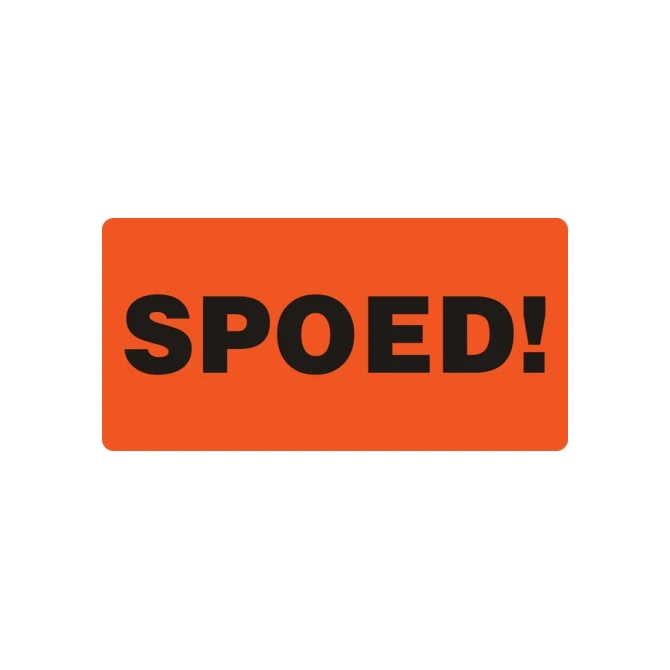 Waarschuwingsetiket IEZZY spoed 80mmx40mm 500 stuks