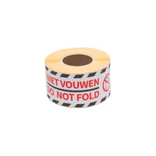Waarschuwingsetiket Rillprint do not fold 46x125mm wit 250 stuks