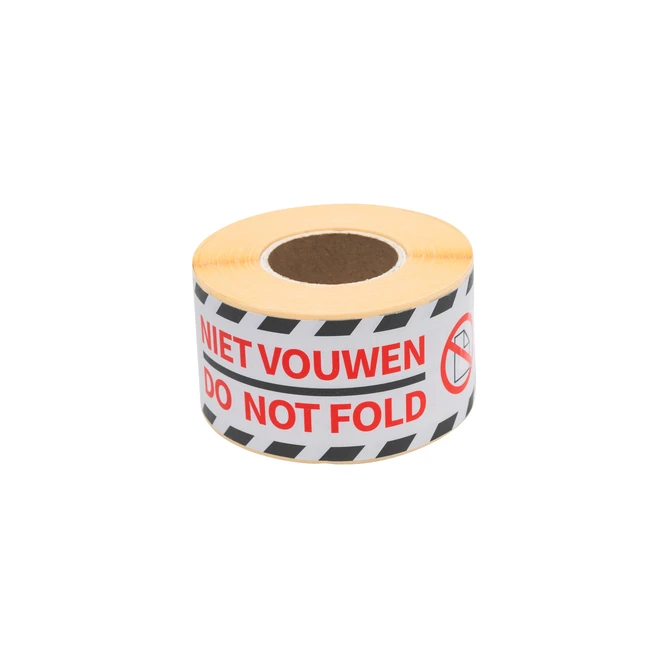 Waarschuwingsetiket Rillprint do not fold 46x125mm wit 250 stuks