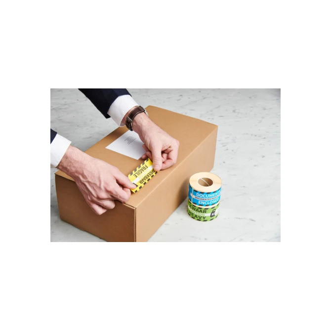 Waarschuwingsetiket Rillprint heavy 46x125mm groen 250 stuks