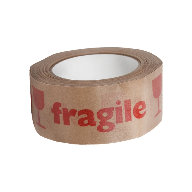 Waarschuwingstape IEZZY 50mmx50m 80% gerecycled papier bruin rood