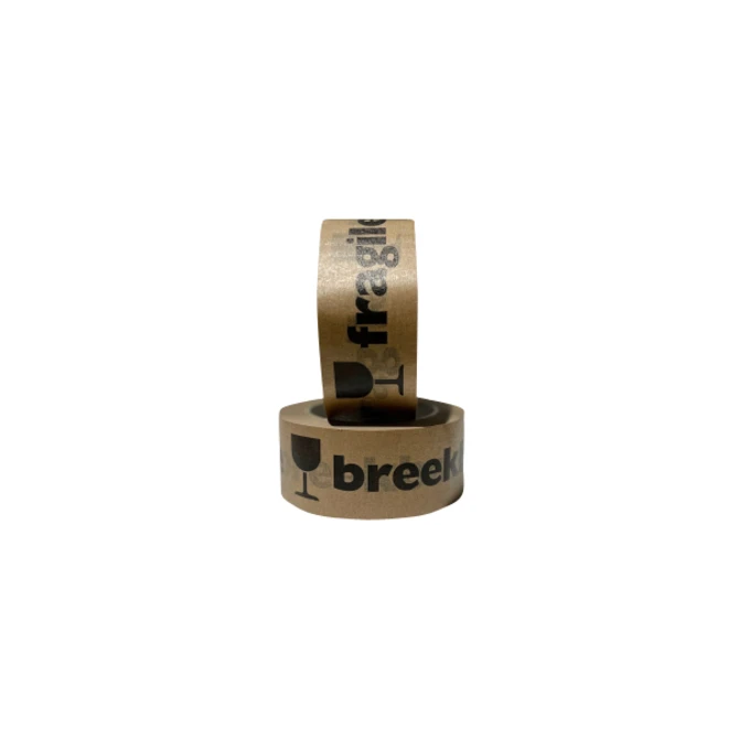 Waarschuwingstape IEZZY 50mmx50m 80% gerecycled papier bruin zwart