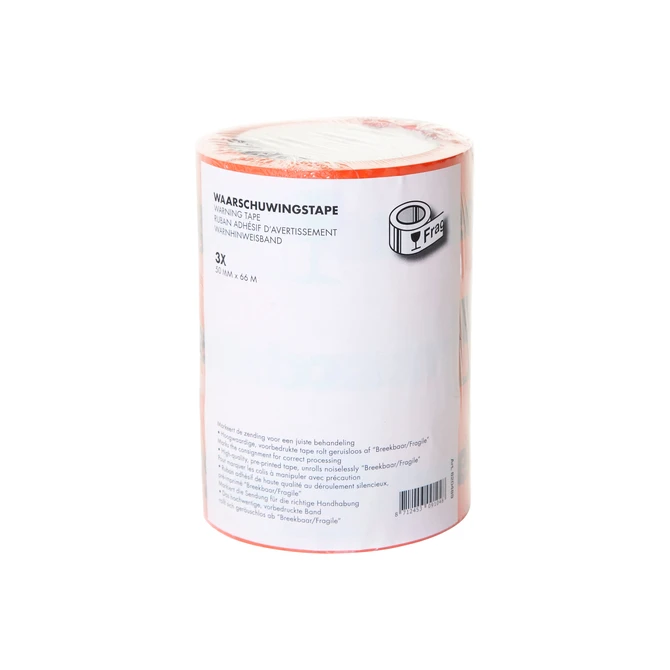 Waarschuwingstape IEZZY breekbaar 50mmx66m oranje/zwart