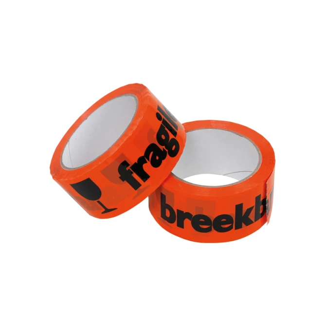 Waarschuwingstape IEZZY breekbaar 50mmx66m oranje/zwart