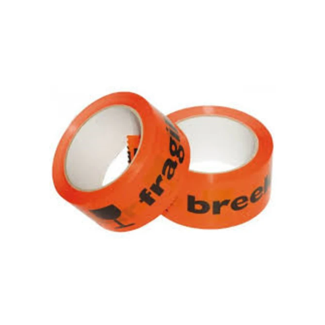 Waarschuwingstape IEZZY breekbaar 50mmx66m oranje/zwart