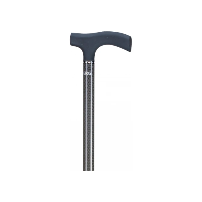 Wandelstok Able2 carbon soft recht handvat zwart
