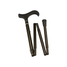 Wandelstok Able2 opvouwbaar carbon soft derby handvat zwart