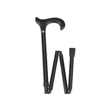 Wandelstok Able2 opvouwbaar soft derby handvat zwart