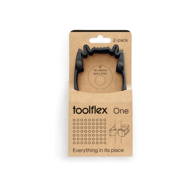 Wandhouder Toolflex One 2 klemmen met adapter ø 15/35 mm zwart