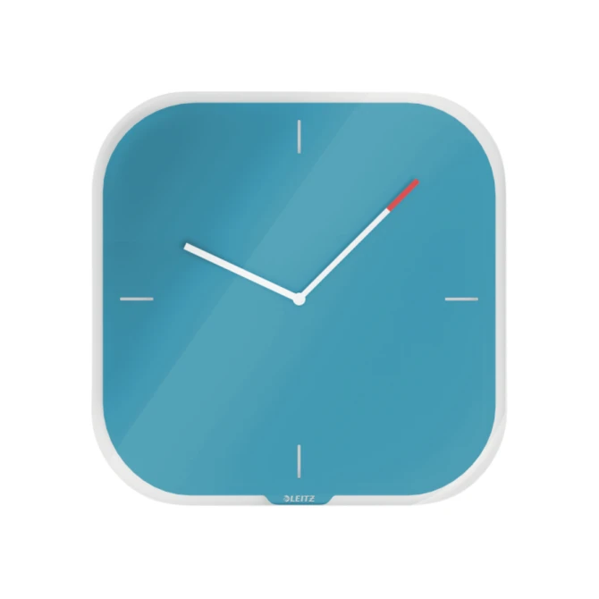 Wandklok Leitz Cosy blauw glas