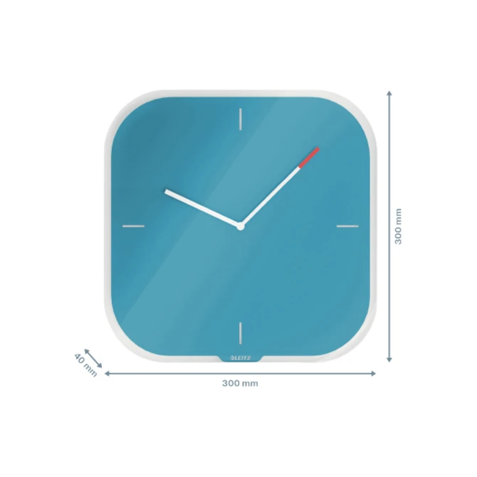 Wandklok Leitz Cosy blauw glas