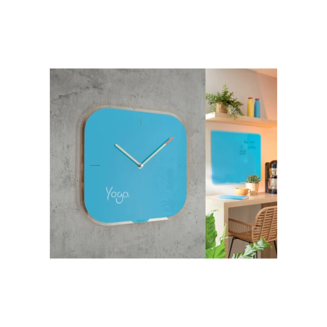 Wandklok Leitz Cosy blauw glas