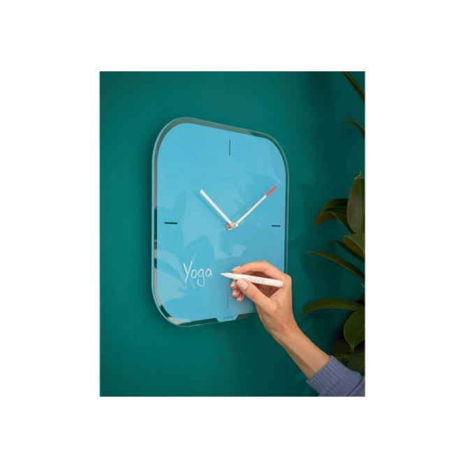 Wandklok Leitz Cosy blauw glas