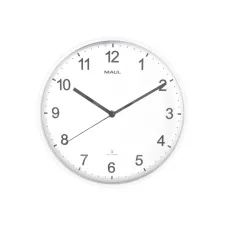 Wandklok MAUL Sprint RC Ø30x5cm kunststof wit/wit incl batterij