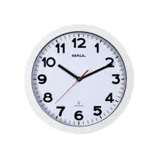 Wandklok MAUL Step RC Ø30x5cm kunststof wit/wit
