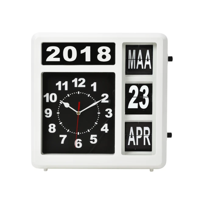 Wandklok Perel analoog 310x310mm nederlandse versie wit
