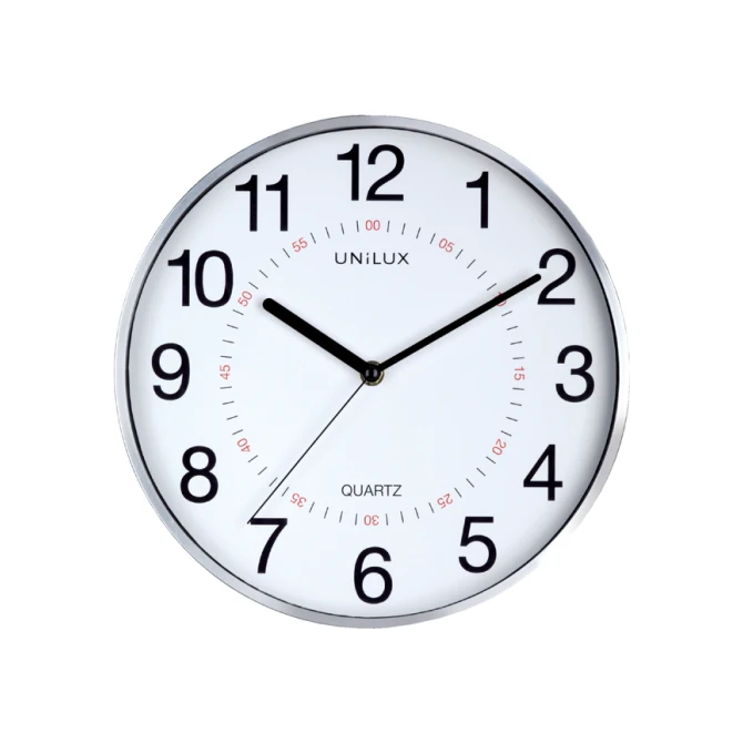 Wandklok Unilux Aria Ø 28.5cm zilvergrijs/wit