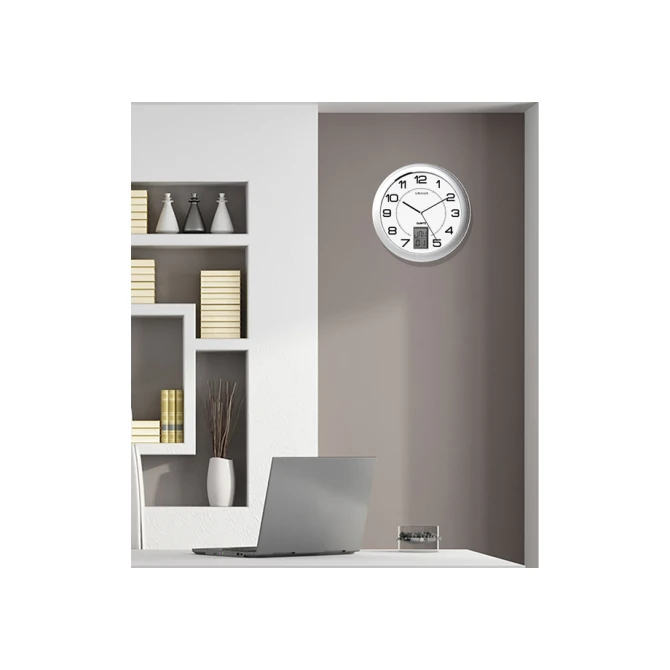 Wandklok Unilux Instinct Ø 30.5cm zilvergrijs/wit