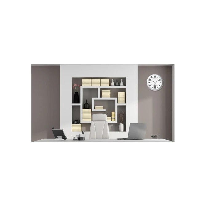 Wandklok Unilux Instinct Ø 30.5cm zilvergrijs/wit