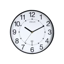 Wandklok Unilux Maxi radio controlled Ø 37.5cm zwart/wit