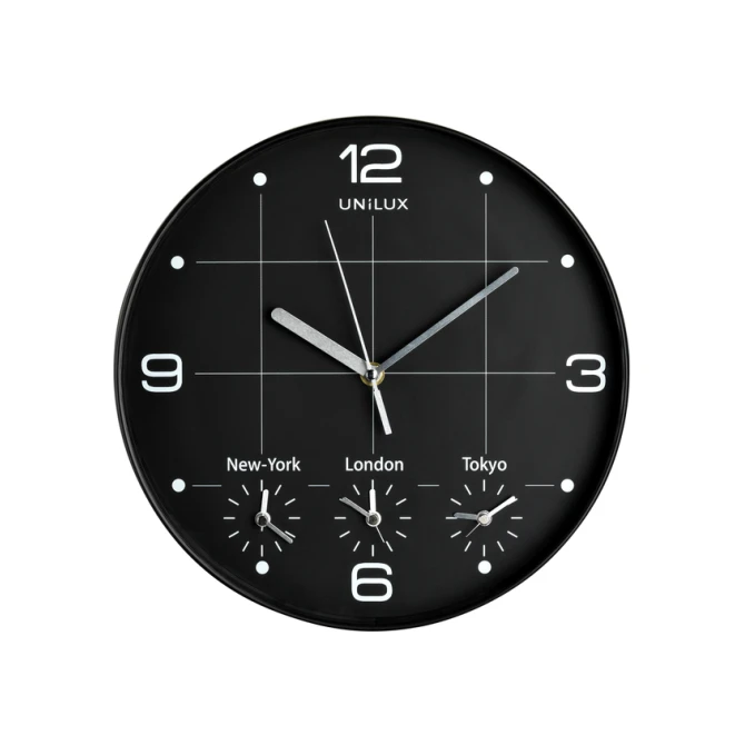 Wandklok Unilux On Time Ø 30.5cm zwart/wit